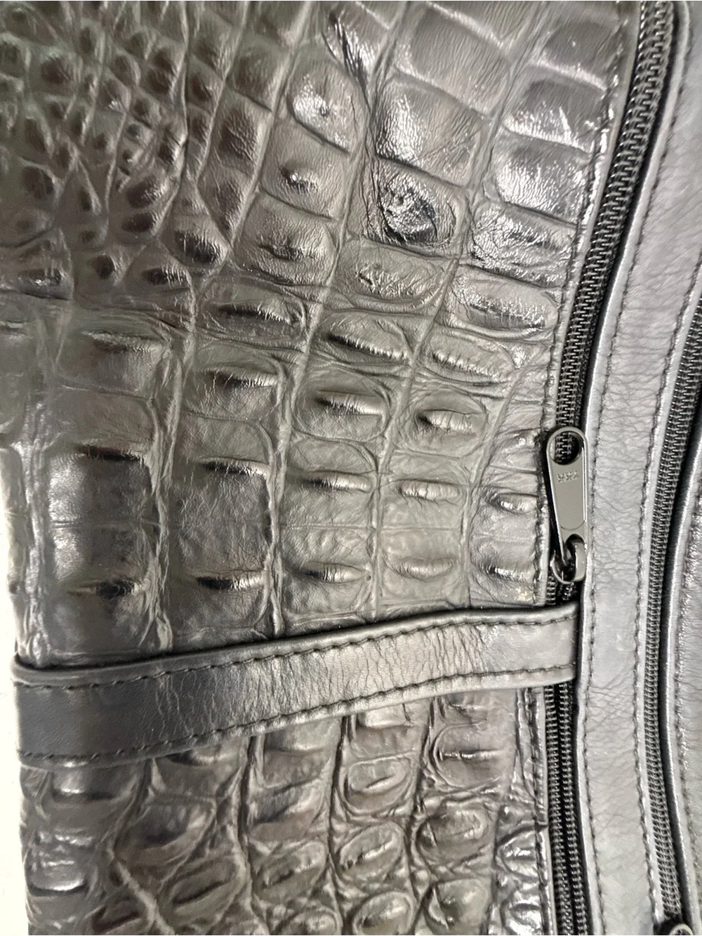 Black Croc-Texture Crossbody Bag - Men